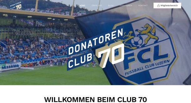 Club 70 startet mit neuem Webauftritt